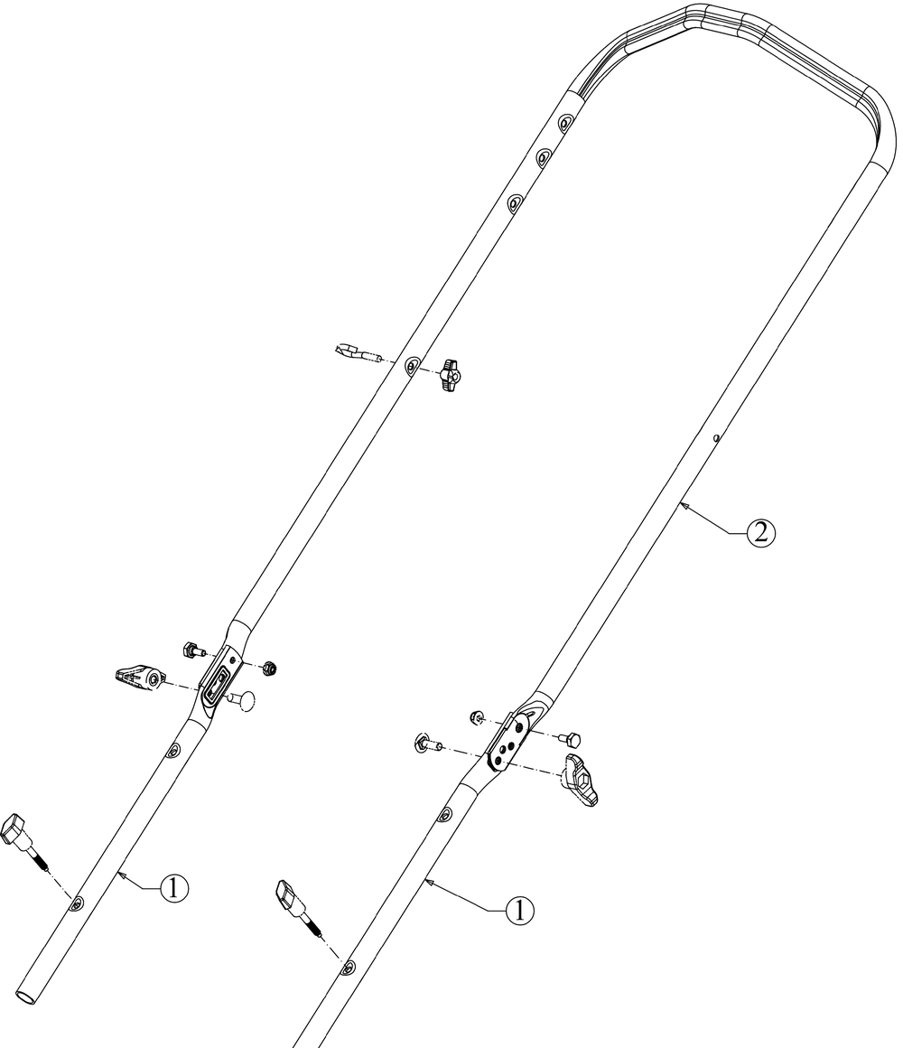 Handle Assembly Diagram and Parts List for SC100 (11AA92J710)(2016) Cub Cadet Lawn Mower